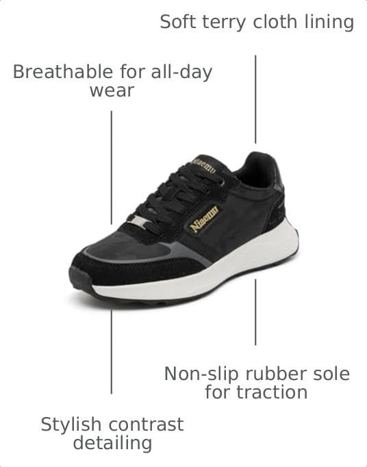 Sneakers for Women Lightweight Lace-Up Shoes for Women Non-Slip Artificial Leather TPR Outsole Walking Shoes Tennis Running Fashion Sneakers