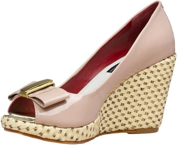 Women's Allie Patent Leather Open Toe Wedge Pump
