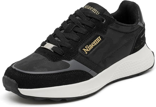 Sneakers for Women Lightweight Lace-Up Shoes for Women Non-Slip Artificial Leather TPR Outsole Walking Shoes Tennis Running Fashion Sneakers